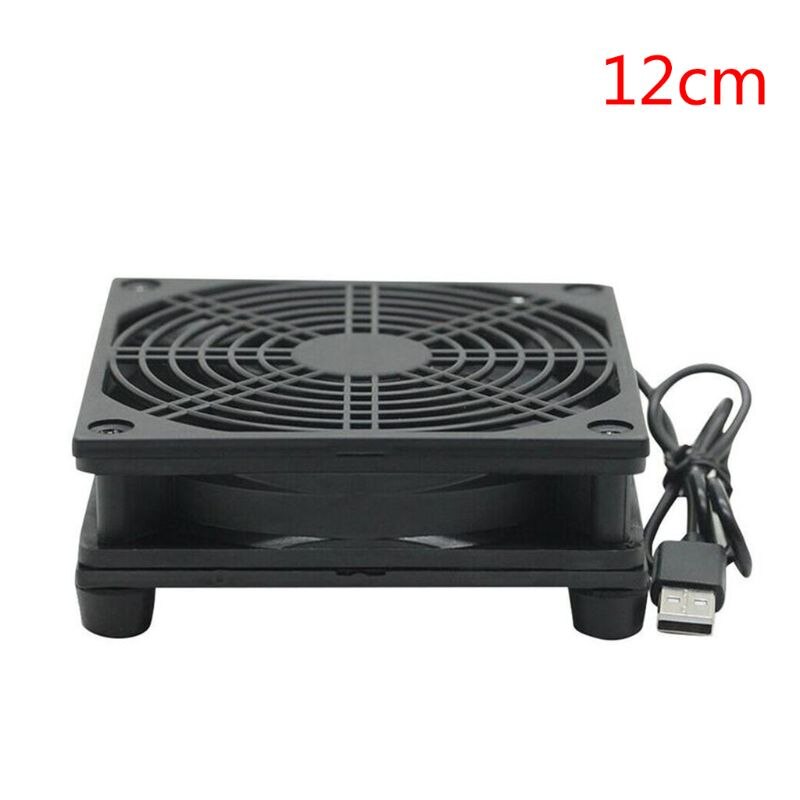 Ventilador de refrigeración cc 5V, fuente de alimentación USB de 9cm/12cm, ventilador silencioso para enrutador, decodificador de televisor, refrigerador del radiador, piezas de reparación DIY: 12