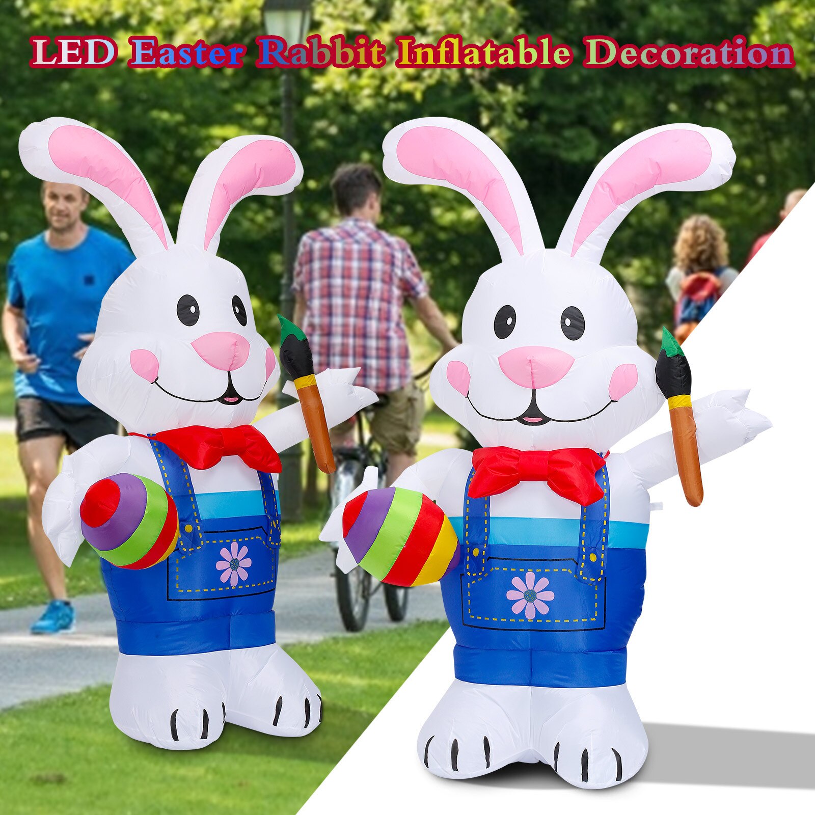 Led Easter Atmosphere Decoration Inflatable Outdoor Toys Cosplay Outfit Cartoon Easter Atmosphere Decoration Fun Holding Pen