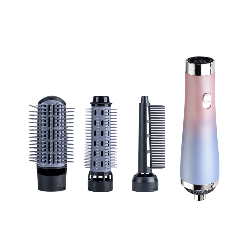 Cepillo secador de pelo iónico eléctrico 3 en 1, cepillo de aire , voluminizador, peine alisador de pelo, rizador de pelo: Rosa