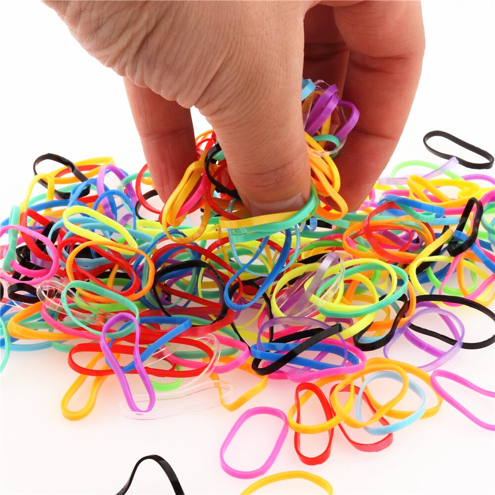 901 Pink Rubber Band Elastic Rope Women Girls child Tie Hair Styling Tools Students School Supplies
