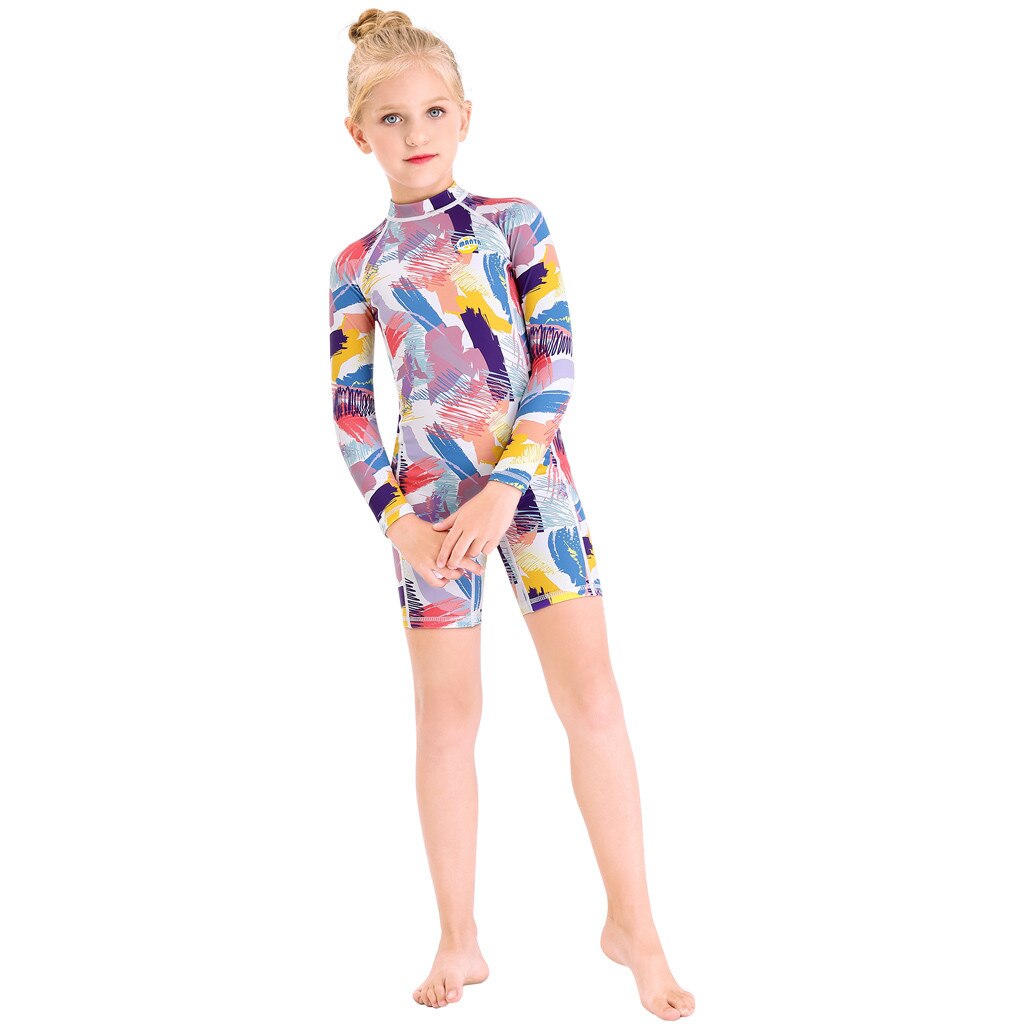 Telotuny Kids Baby Meisjes Jongen Bescherming Een Stuk Zon Rash Guard Upf 50 + Badpak Wetsuit Infant Kids Baby mode 2-10Y