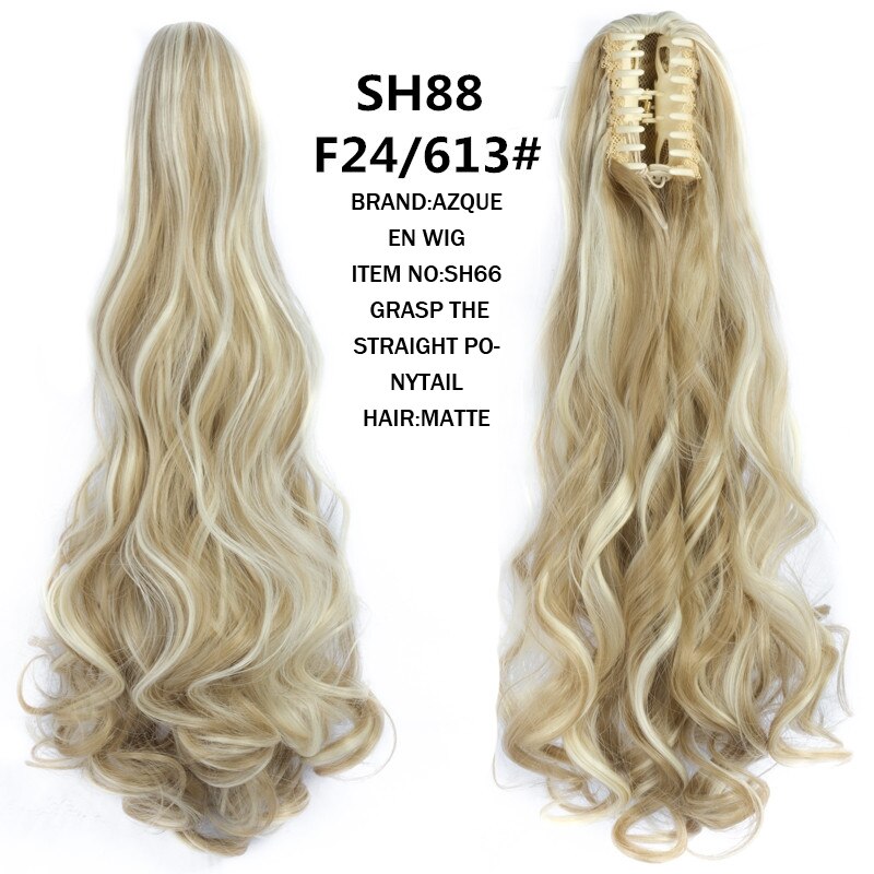 Azqueen Synthetische 22 "Lange Rechte Haar Klauw Paardenstaart False Haar Op Klauw Clip Staart Huis Paardenstaart Staart Haar: SH88 F24 613