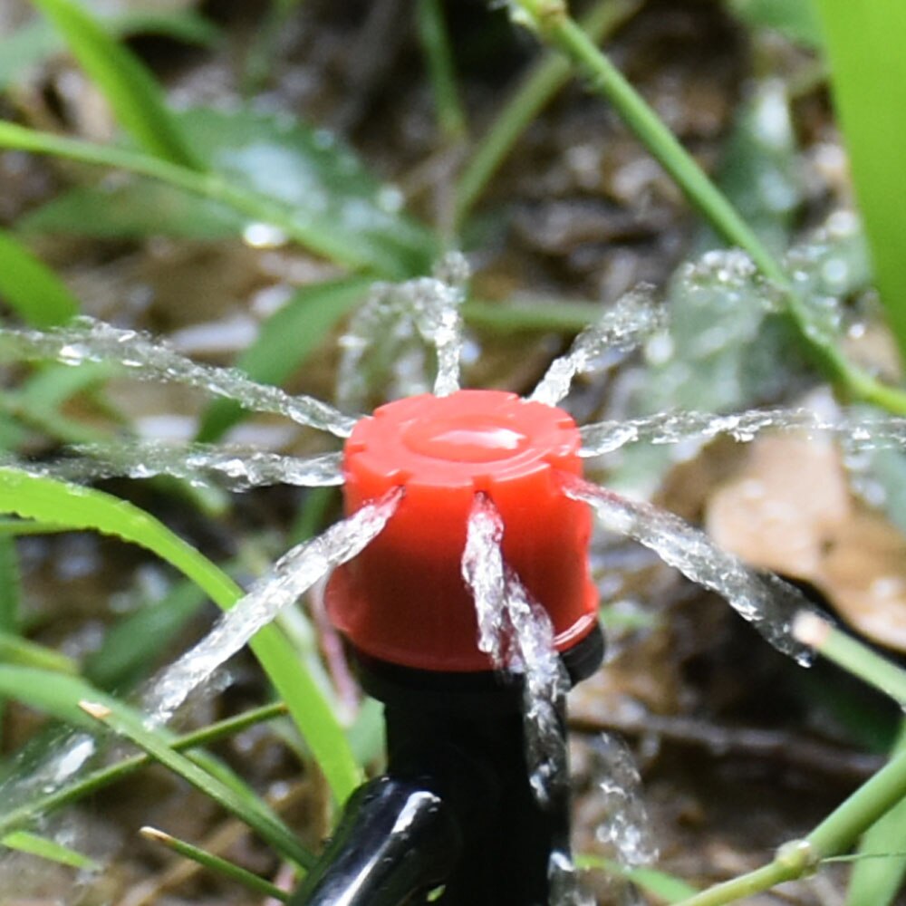 1/4" Hose Drip Irrigation System 360 Degree Adjustable 8 Hole Sprinkler Kit Garden Watering Inserting Ground Micro Flow Dripper