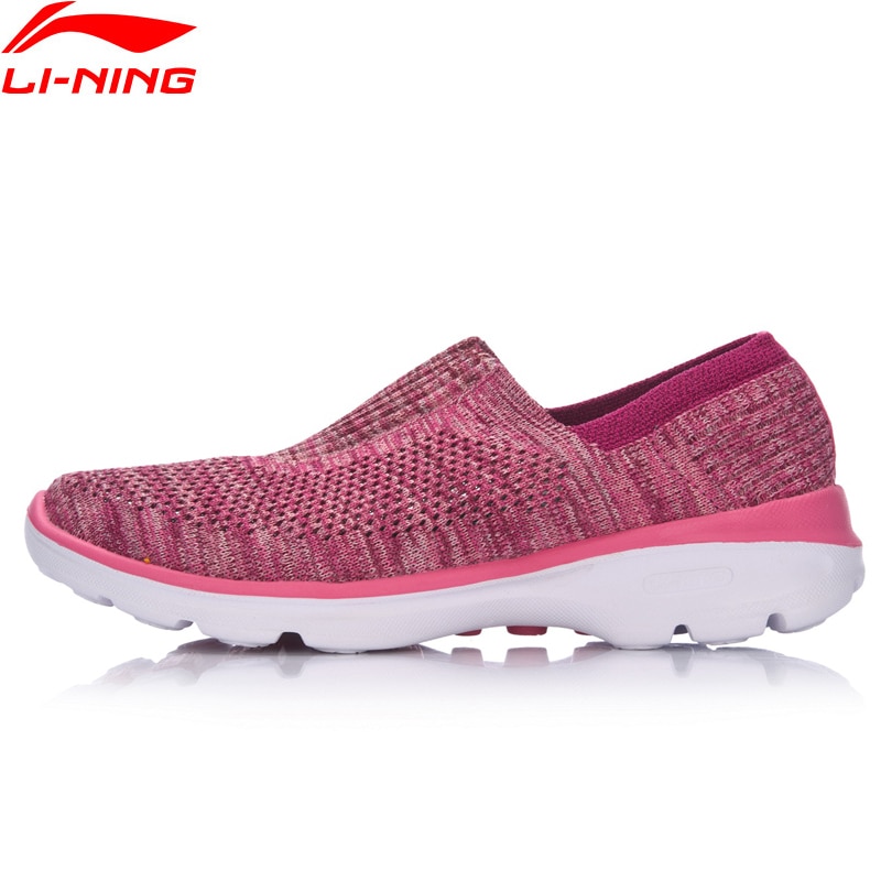 Li-Ning Women's Easy Walker Lifestyle Shoes Textile Breathable Sneakers Light Fitness LiNing li ning Sport Shoes AGCM112 YXB048