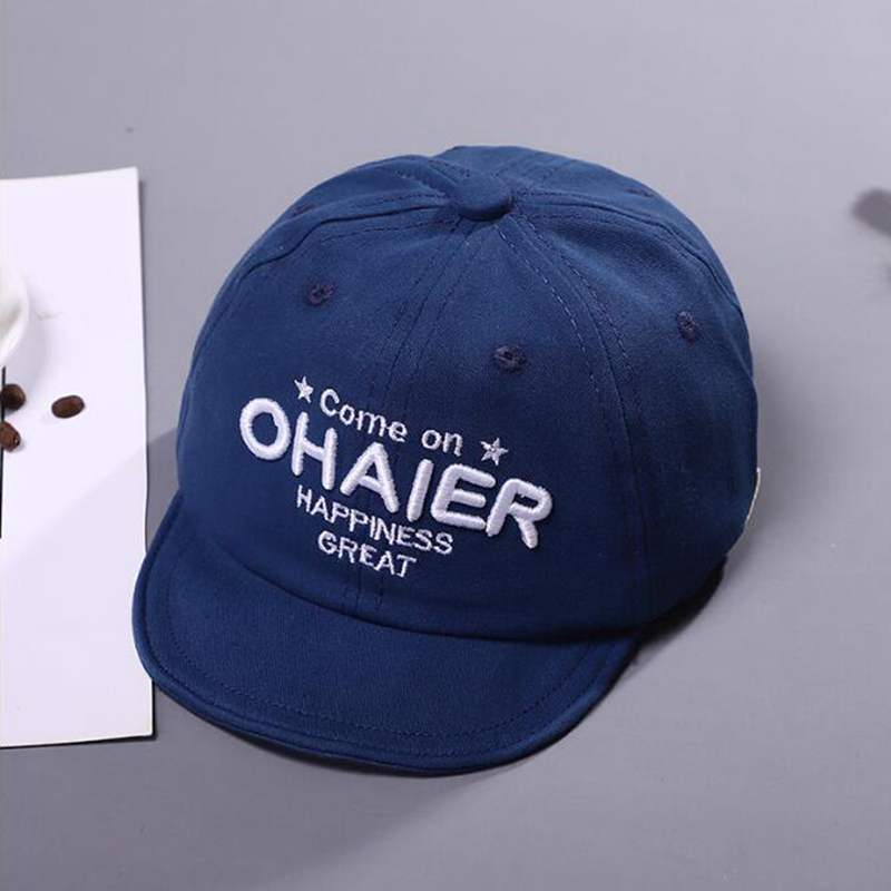 Cute Children Baseball Cap Letter Embroiderey Baby Cap Solid Color Cotton Adjustable Kids Boys Girls Sun Hat: blue