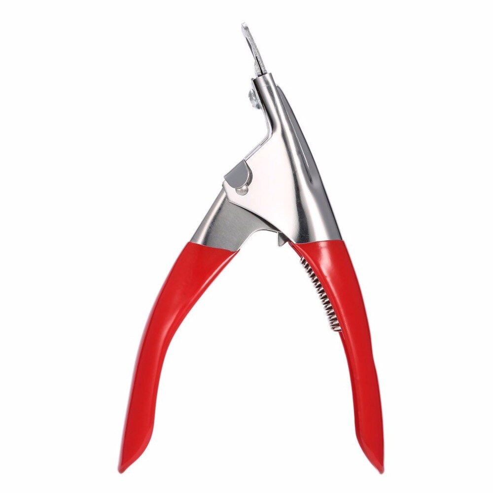 Red Manicure Nail Cutter Stainless Steel Nail Clipper Acrylic Gel False Nail Tip Cutter Clipper Nail Scissors