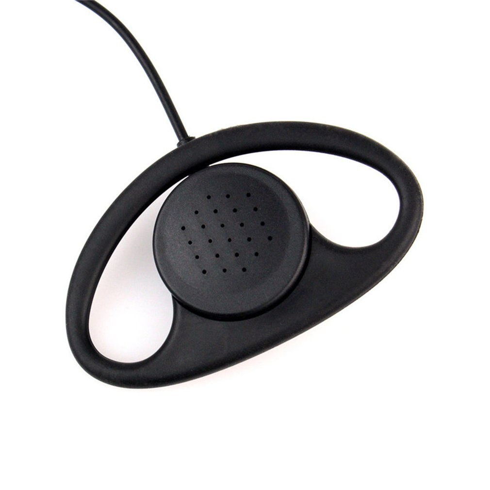 Um portátil pces 3.5mm curvado jack d-forma de ouvir apenas fone de ouvido fone de ouvido para dois transceptores rádio walkie