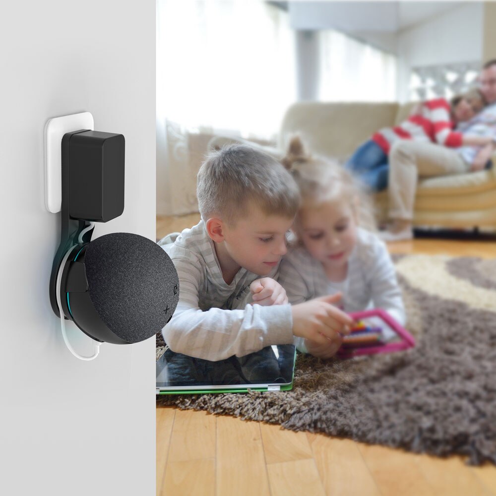 SOKUSIN Wall Mount Outlet For Alexa Echo Dot 4th Generation Save Space Hanger Speaker Accessories Stroage Cable Holder Stand