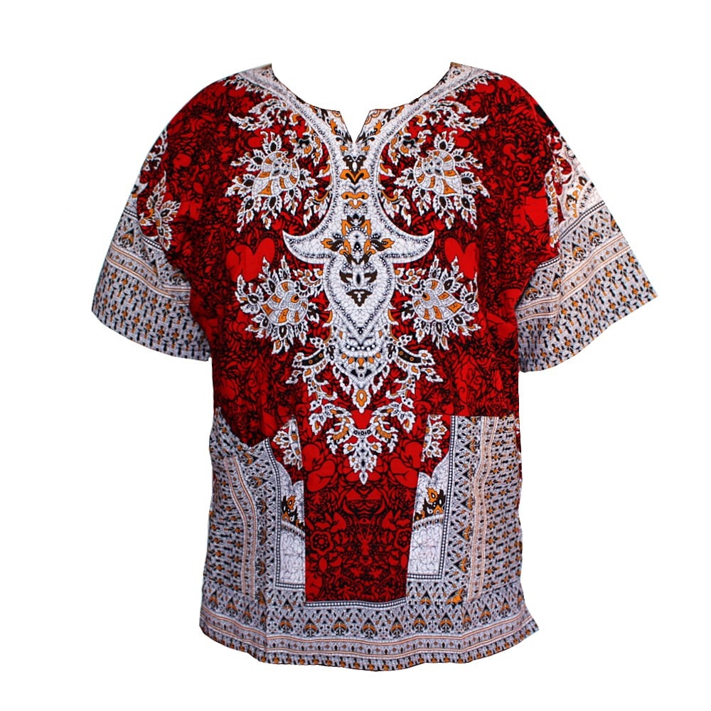 100% Katoen Afrikaanse Traditionele Print Korte Mouw Dashiki Kleding voor Mannen