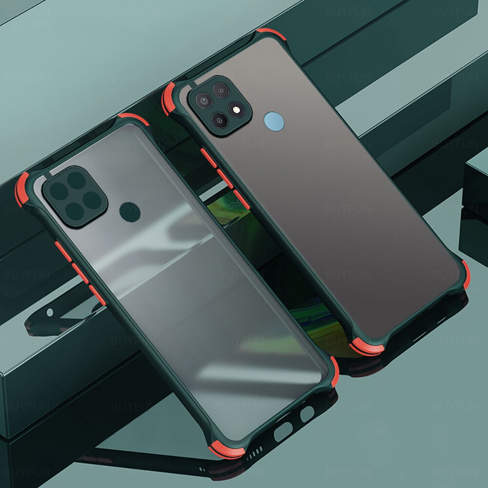 tpu bumper hard pc matte back cover for oppo a15 a15s a 15 s 15s 6.5‘’ case airbag armor shockproof protective coque funda: for OPPO A15S 2020 / dark green