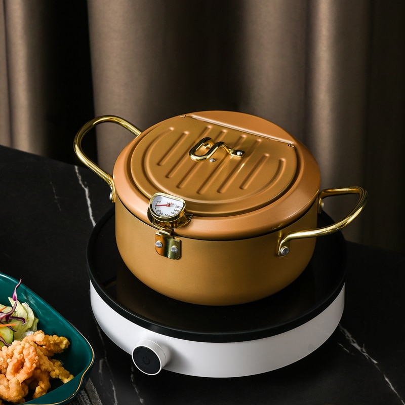 Non stick tempura frituregryder tempura frituregryde stegegryde induktion komfur universal stegt kyllingekande madlavningsredskaber køkkenredskaber