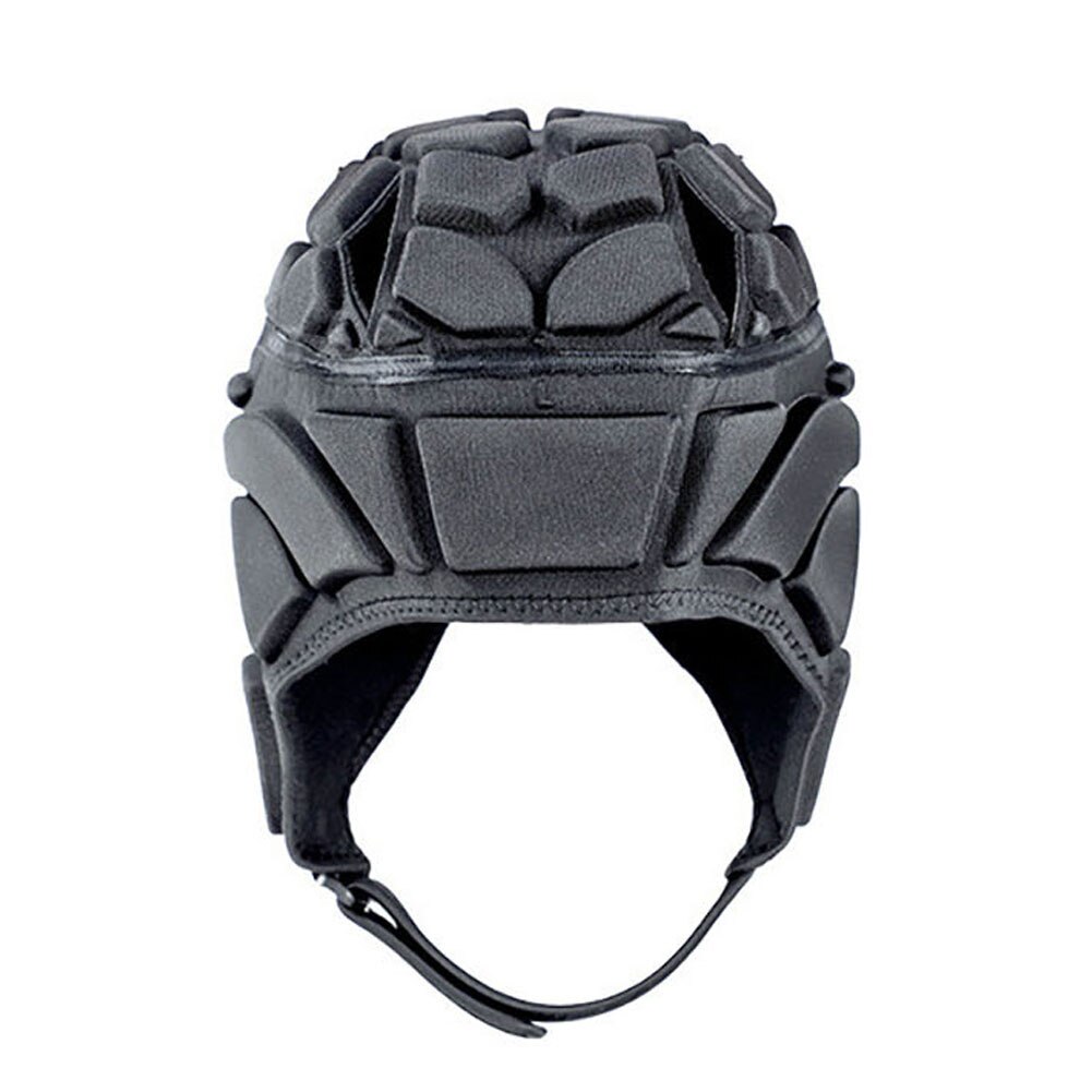 Kinder Erwachsene Rugby Fußball Torwart Helm Starke EVA Goalie Kopf Protector Kappe Fußball helm Torwart hut Britischen crash kappe: Black / XL