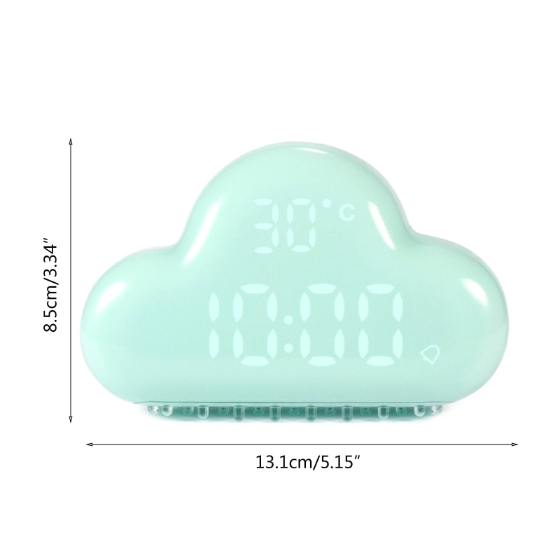 Cloud Clock Alarm, Cloud-Shaped Magnetic Clock Alarm, Multi-Functional Clock with Strong Magnet, Shows LED Time/Date/