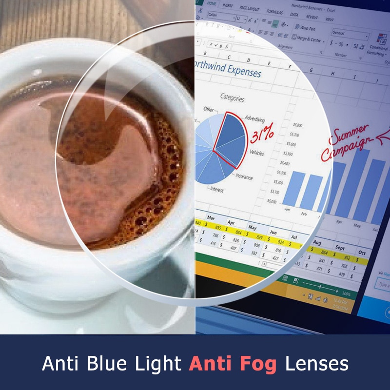 Anti Blue Light Fog Glare Prescription Lenses Photochromic Myopia Eyeglass Lens Progressive multifocal Optical Spectacle Glasses