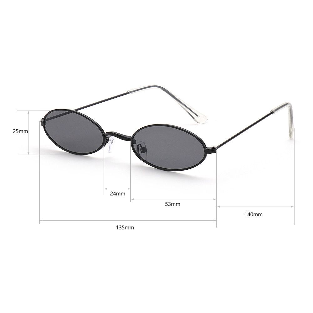 Gafas de sol ovaladas con montura pequeña para hombre y mujer, lentes clásicas de estilo Retro, de Color metálico, a la