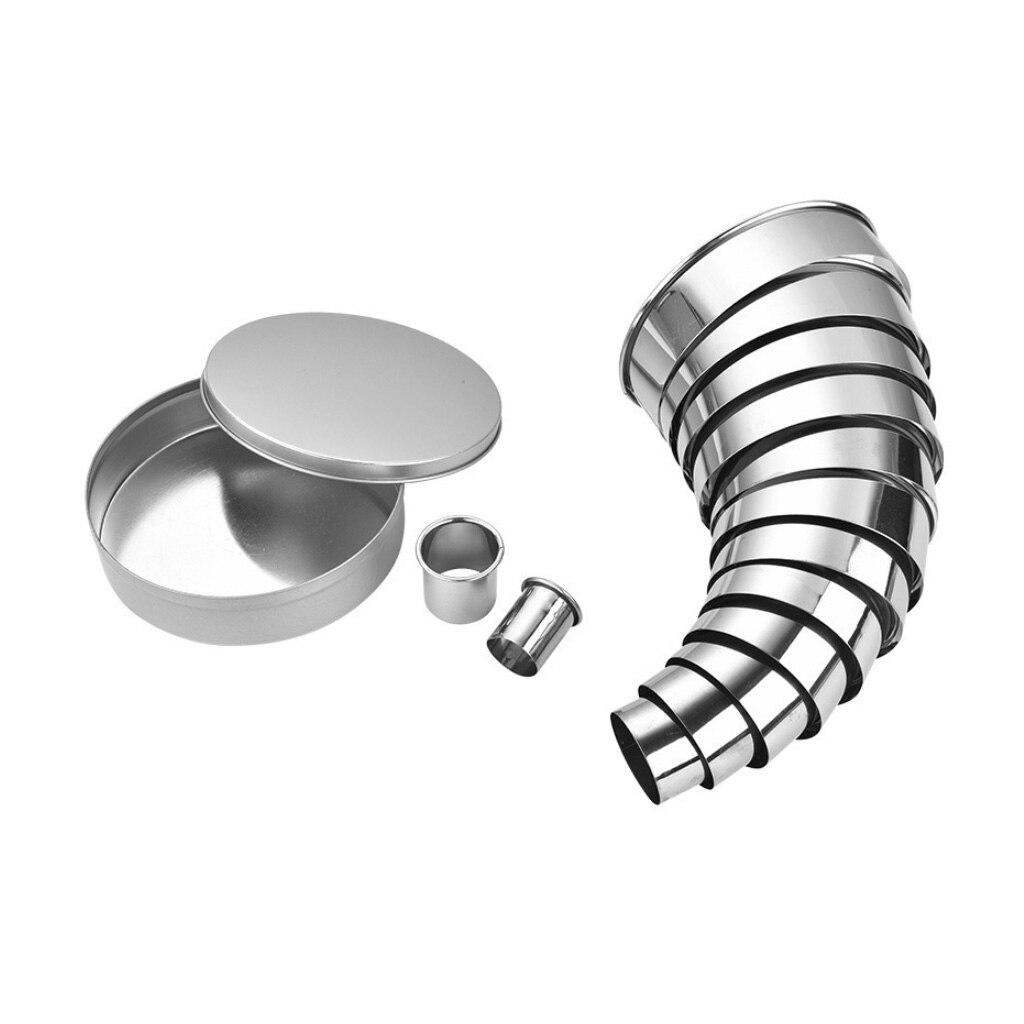 Stainless Round Cookie Biscuit Cutter Set 14Pcs Metal Ring Molds Heavy Duty