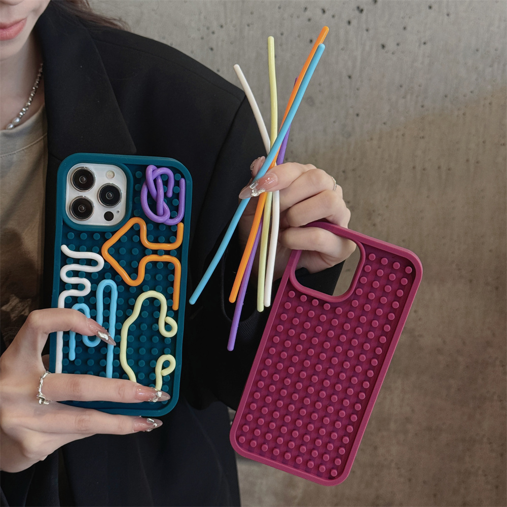 Funda de teléfono con divertido DIY para iPhone 15 Pro 12 13 14 Pro Max, Fundas de silicona a prueba de golpes para Apple 14pro 16, Funda bonita