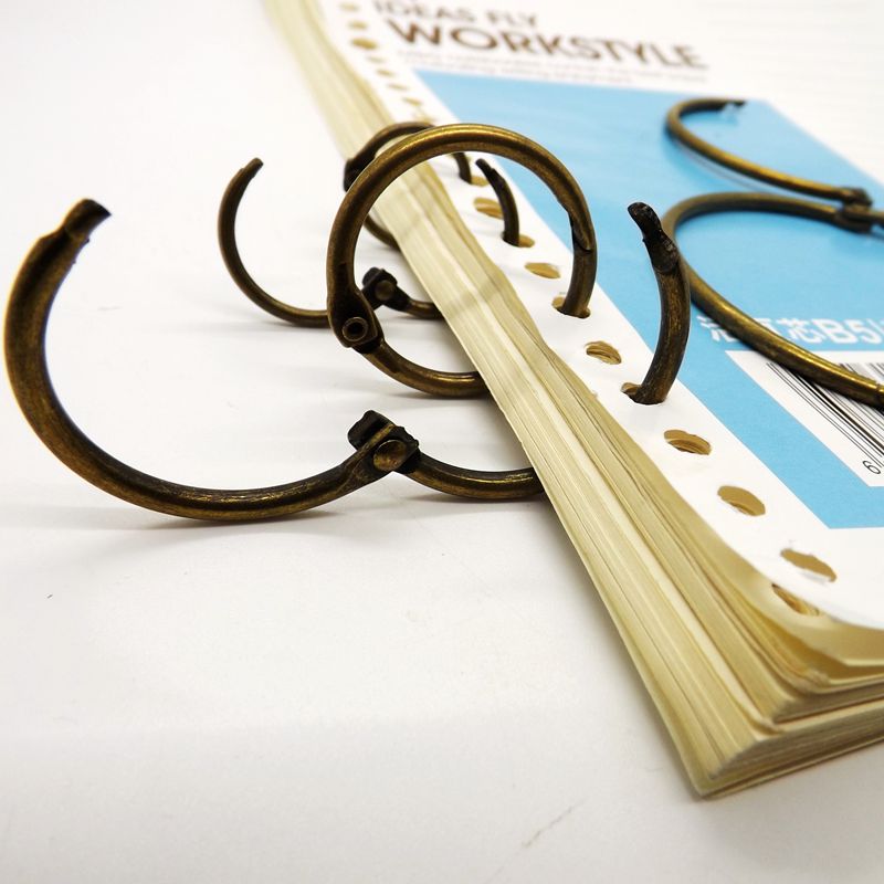 bulk metal stationery ring binder clip for book binding bronze decorative ring 76mm 10pcs/package