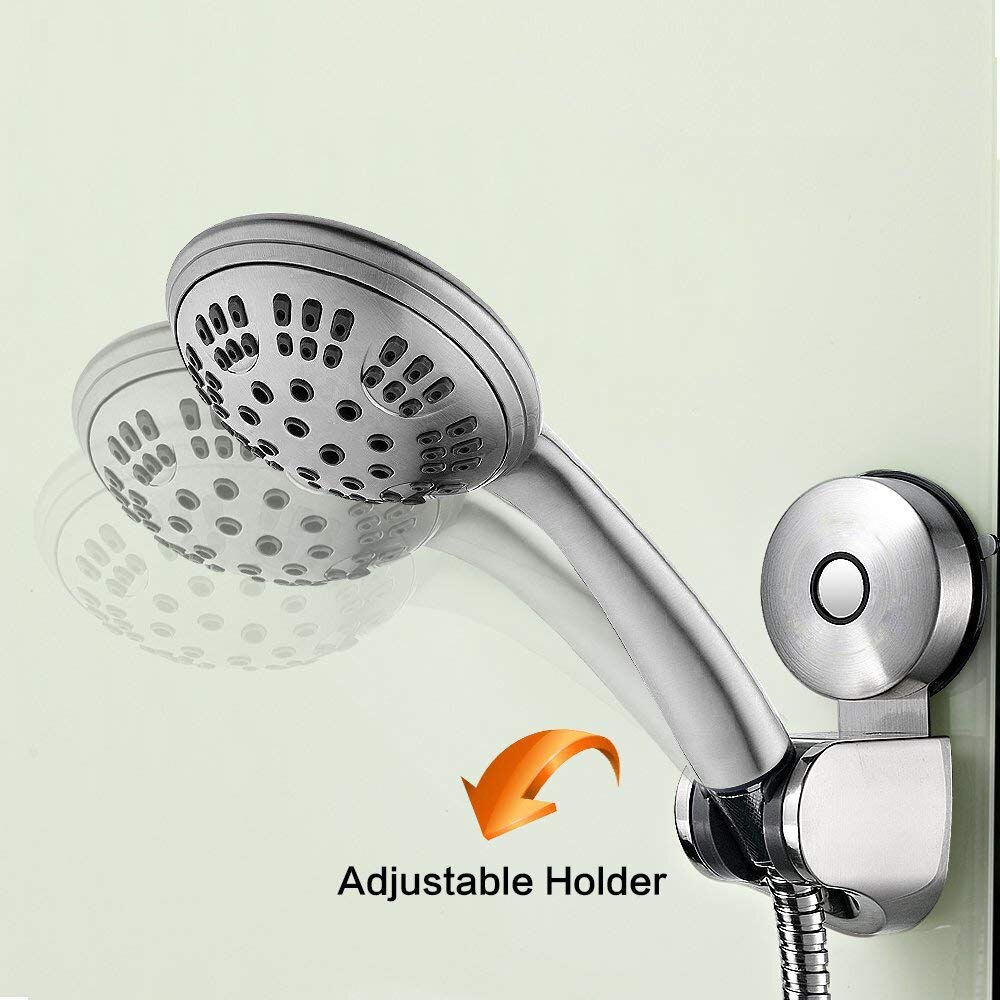 304 Stainless Steel Vacuum Suction Cup Adjustable Handheld Shower Head Bidet Sprayer Holder Wall Mount for Bathroom Accessories