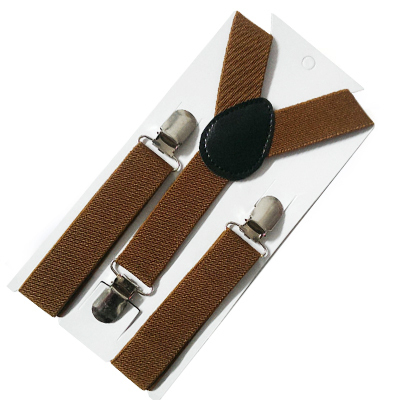 1Pc Soild Kleur Kinderen Riem Verstelbare Bretels Baby Jongens Meisjes Bretels Clip-On Y-Back Braces Elastische kids: Light brown