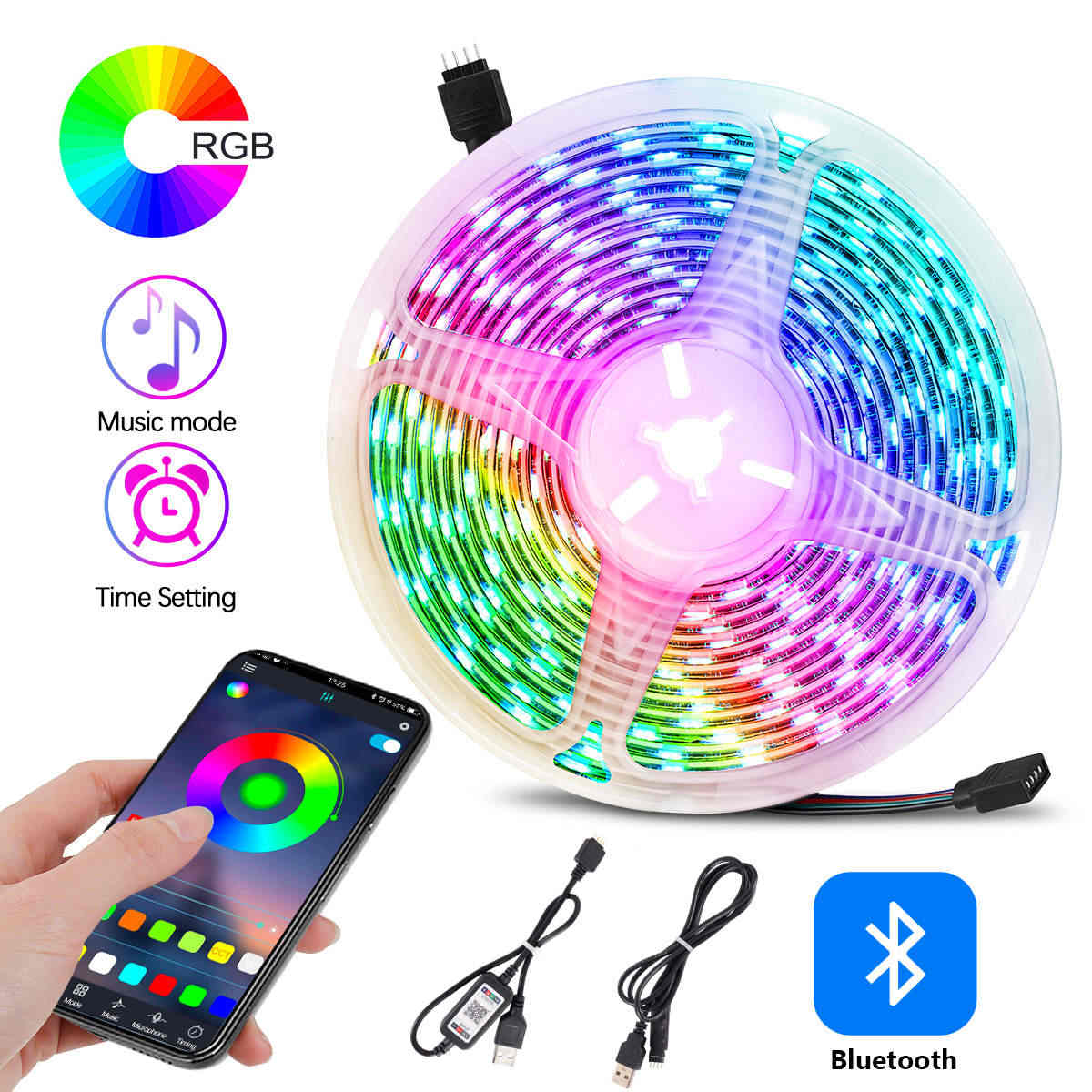 Led Light Strips Bluetooth Wifi Controller Flexibele Rgb 5050 Decoratie Backlight Lamp Nachtlampje Lichtgevende String Voor Slaapkamer