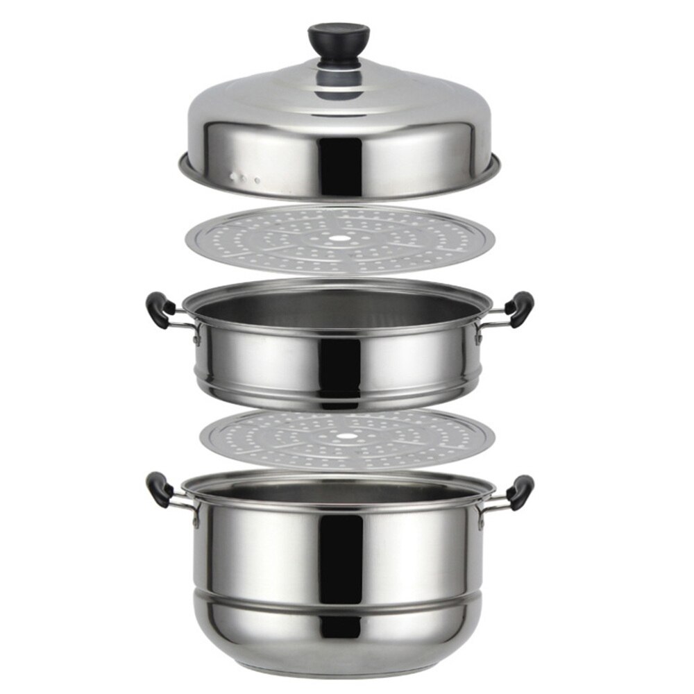 Stainless Steel Three-layer Thick Steamer Multifunction Soup Steam Pot Universal Cooking Pots for Induction Cooker Gas Stove (28