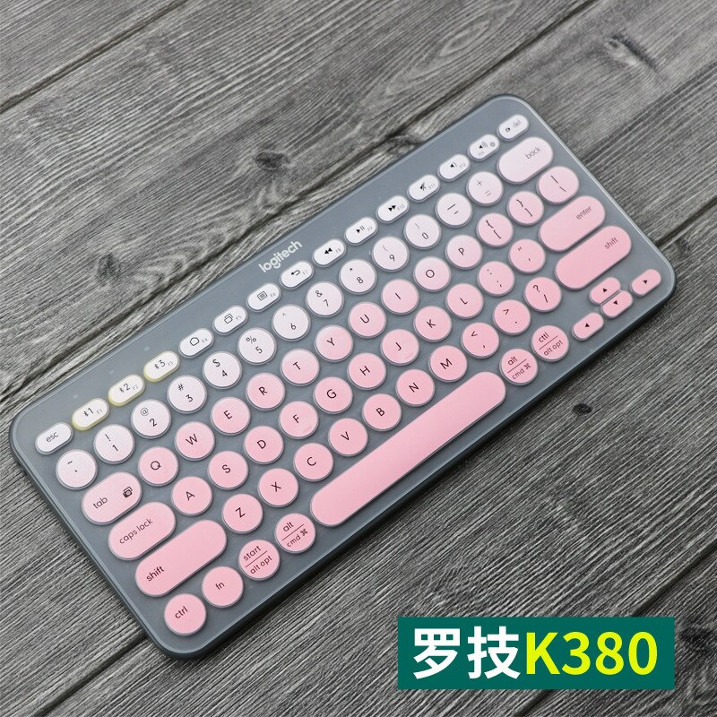 Keyboard Protector Ultra Thin Silicone Laptop Keyboard Cover Skin Protector for Logitech K380 Keyboard: fadepink