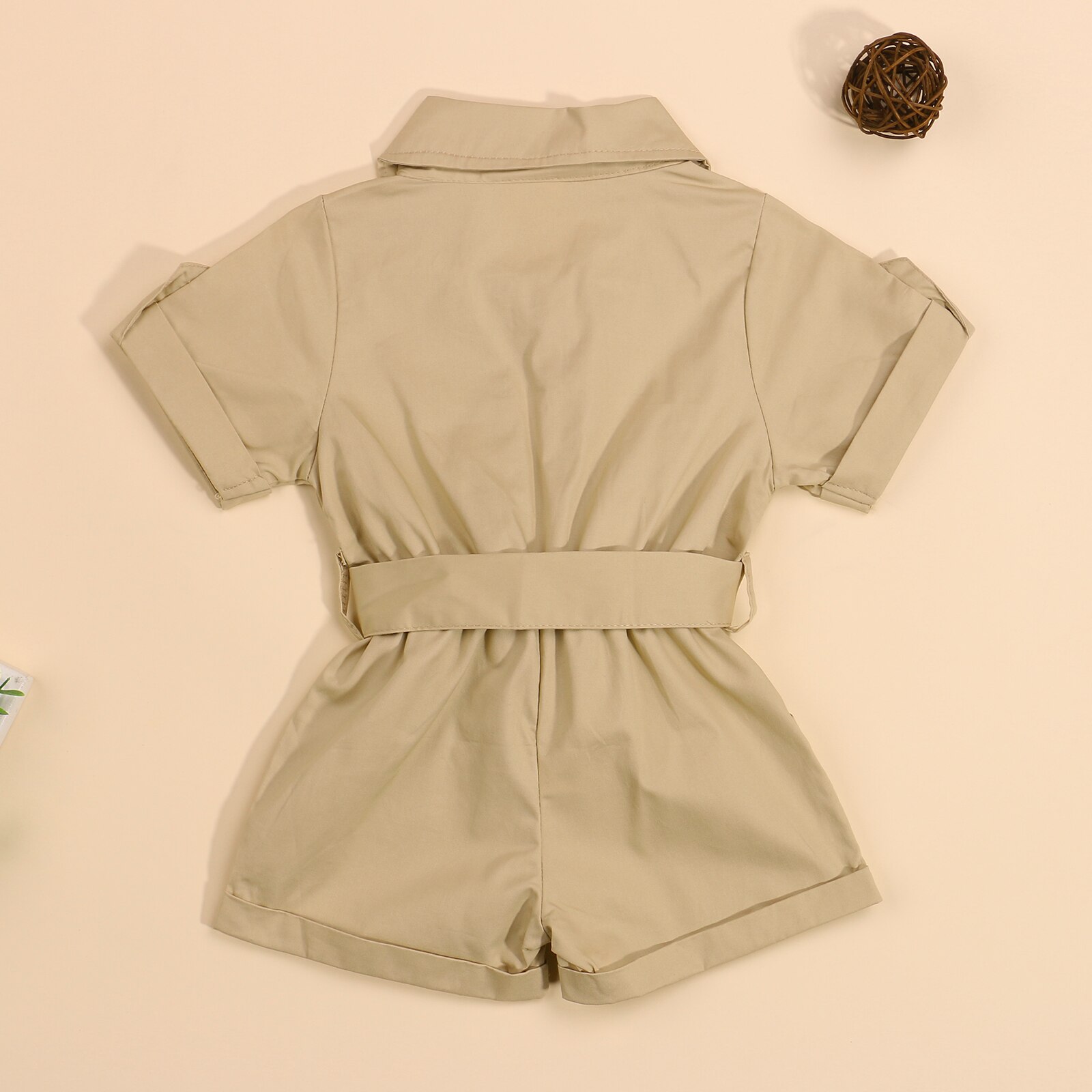Vêtements d'été pour bébés filles de 1 à 5 ans, salopette à boutons à revers à manches courtes, Style outillage, tenues
