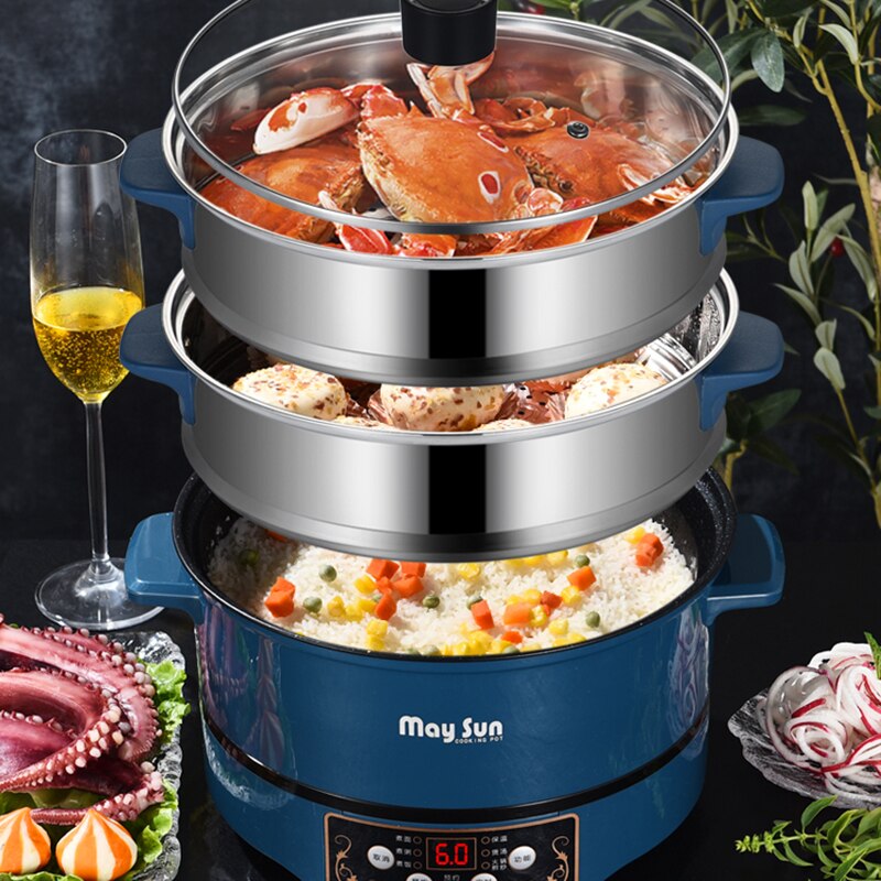 Vaporera de alimentos Manual, calentador eléctrico de comida, hervidor de masa hervida, rollo de fideos y arroz, Dampf Topf