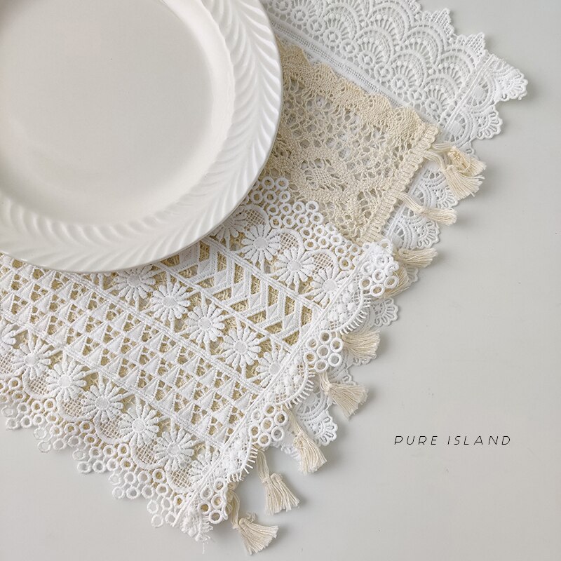 white lace placemat photo background cloth