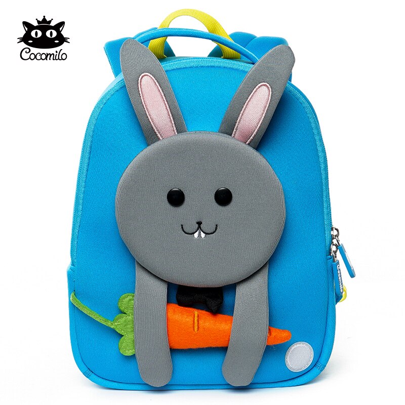 Cocomilo Fabrik Preis 3D Gelb Kaninchen Kleinkind freundlicher Schule Tasche für freundlicher Wasserdicht Tiere Anti Verloren Mochila Infantil: Blau Hase