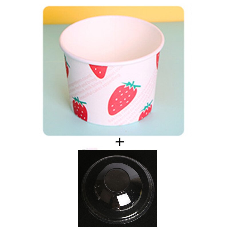 50pcs Net red ice cream paper cup disposable ice cream paper bowl yogurt cup birthday party favors cake dessert cups with lids: cup with lid2 / 8.5x5x7cm 50pcs