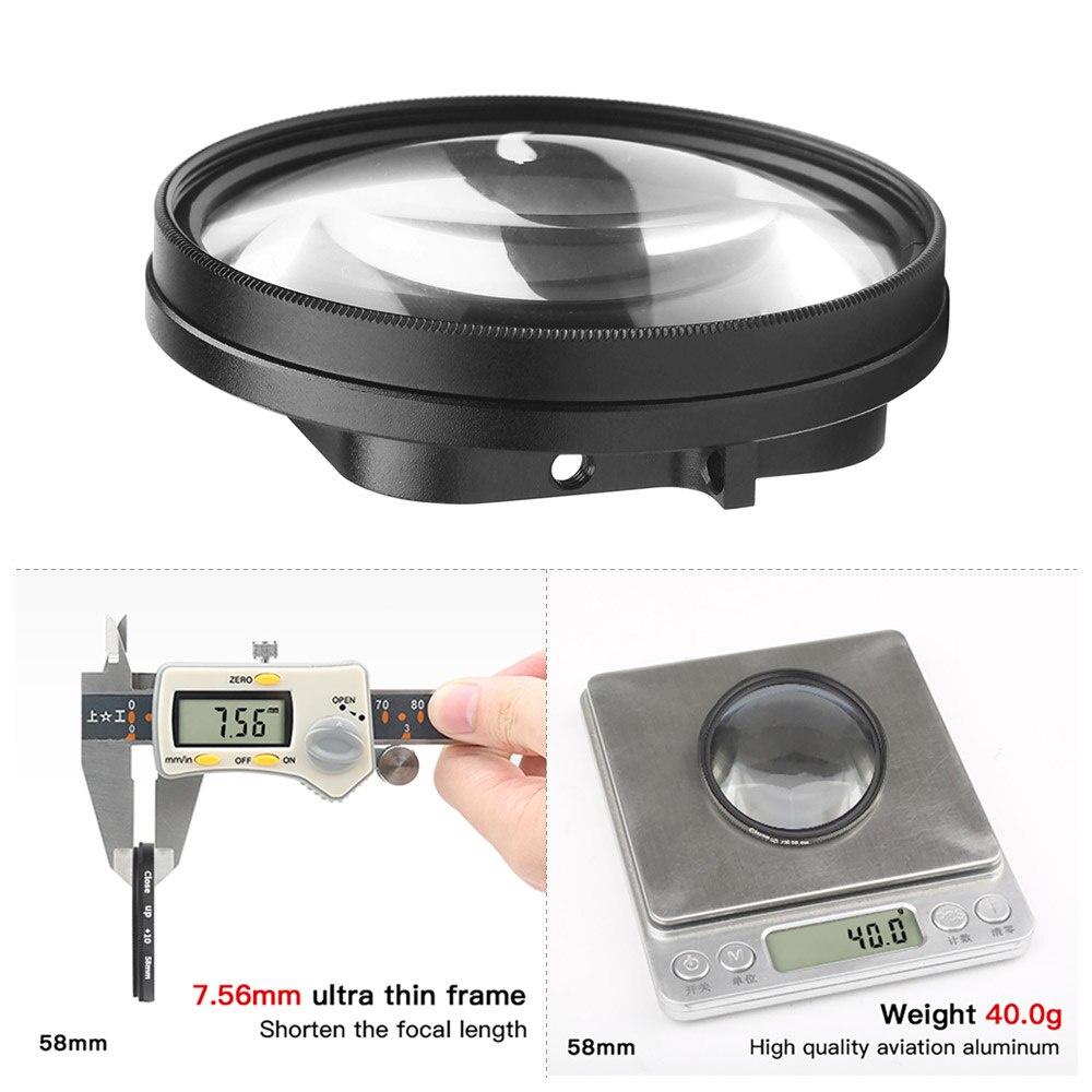 camera lens for Gopro Hero 7 Black 6 5 Black Waterproof Case for GoPro Accessory 58mm Macro Lens 10x Magnification Close Up Lens
