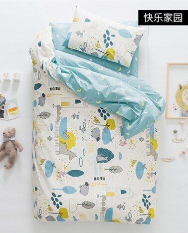 3 Stuks Baby Beddengoed Set Leuke Dier Katoen Wieg Beddengoed Kit Cartoon Omvat Kussensloop Laken Dekbedovertrek Zonder filler