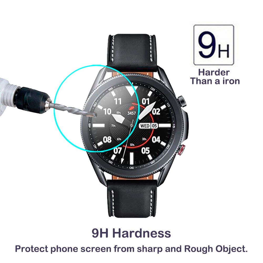 Protector de pantalla de vidrio templado de película transparente para Samsung Galaxy Watch 3, correa de reloj inteligente de 45mm y 41mm, accesorios de cubierta