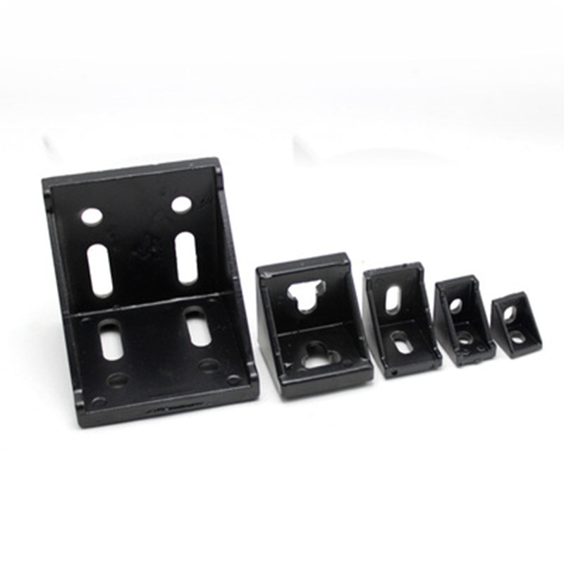 1/5/10 stücke 2028 3030 4040 4080 6060 8080 Schwarz verdickung Aluminium Profil Verbinder CNC Router Aluminium ecke halterung