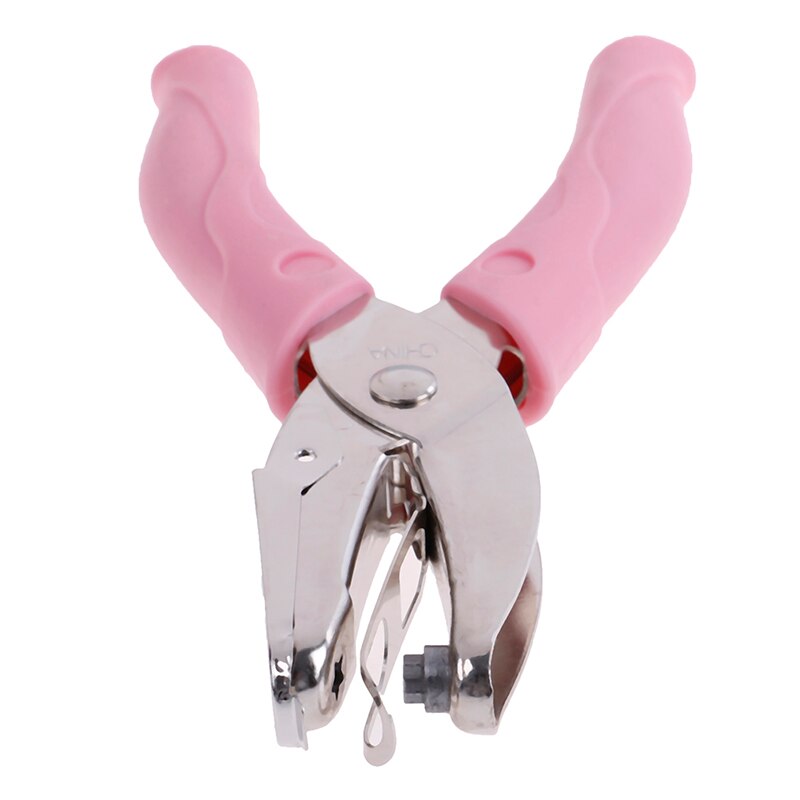 1PC DIY Single Hole Puncher Handle Hole Punch Loose-leaf Pink Paper Cutter School Office Binding Stationery