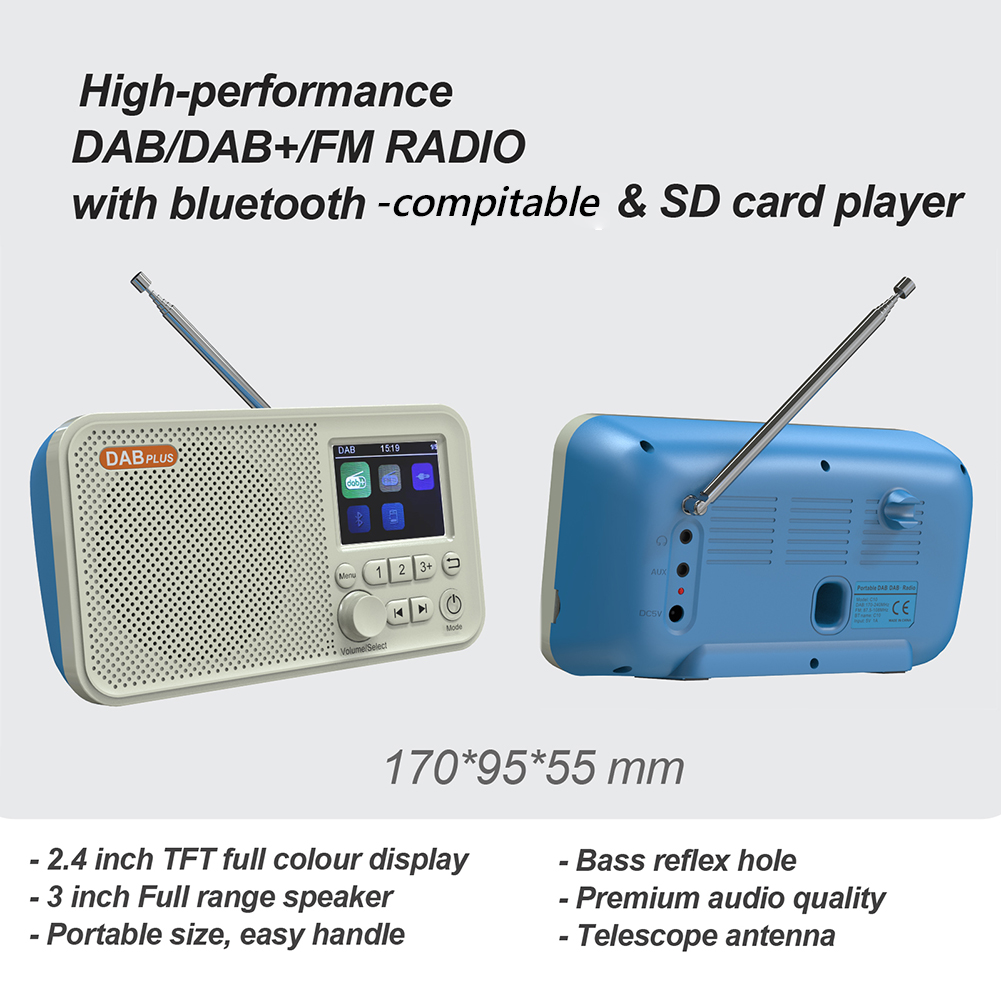 Radio despertador DAB DAB + FM, Radio compatible con Bluetooth para tarjeta TF, reproductor de MP3, equipo de Audio