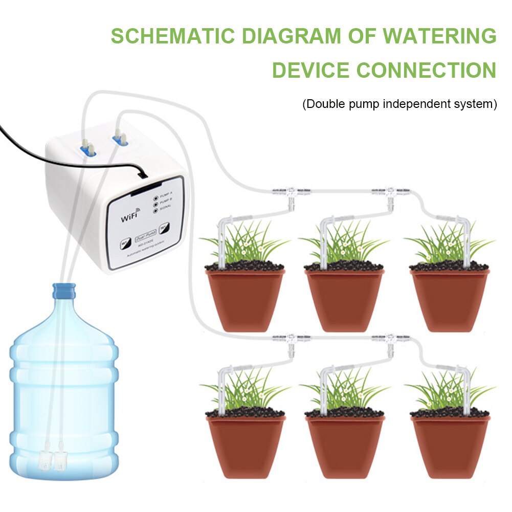 Automatic Watering System Garden Automatic Drip Irrigation Device WiFi Control Houseplant Timer for Garden Patio Garden Supplies