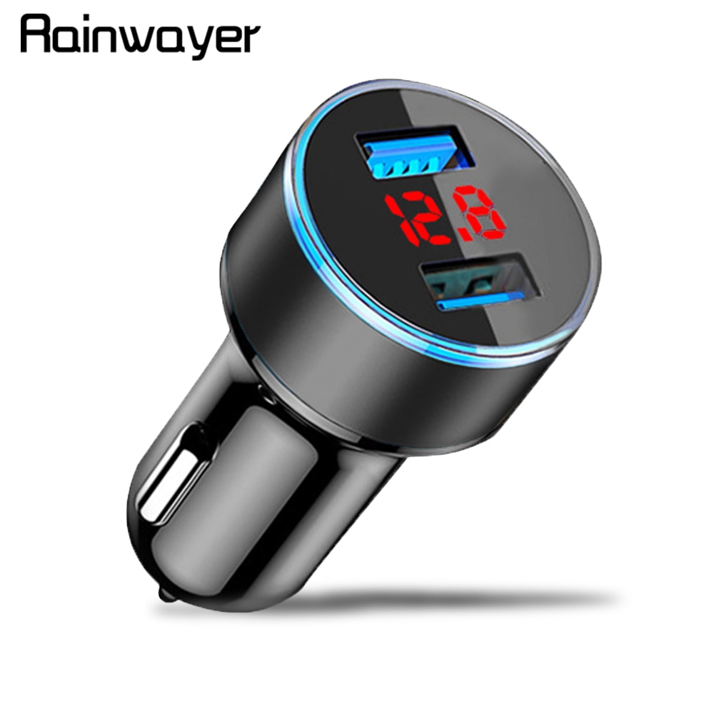 Cargador USB Dual Universal para coche 3.1A 5V con pantalla LED, cargador de coche para Xiaomi Samsung S8 iPhone X 8 Plus Tablet A2