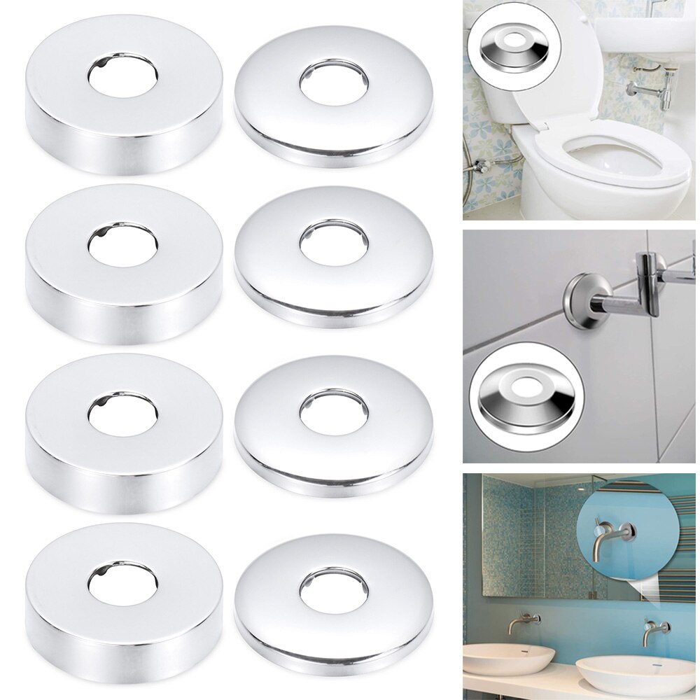 1Pc Shower Faucet Decorative Cover Chrome Finish Stainless Steel Water Pipe Wall Covers Kitchen Bathroom Tools Accessories
