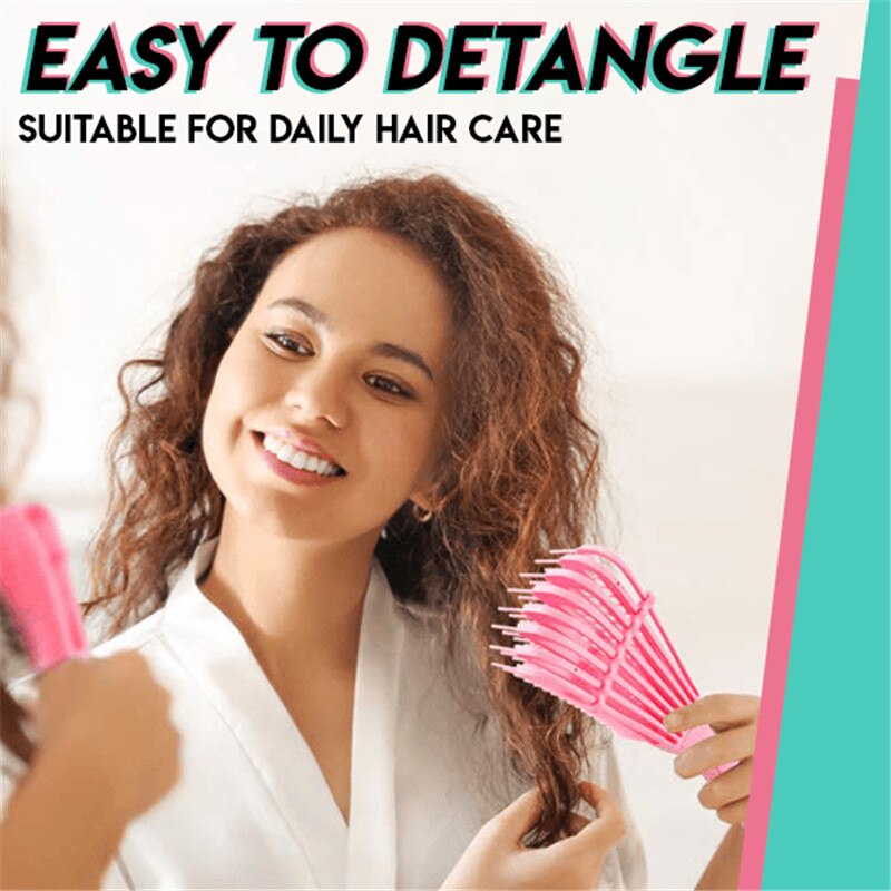Detangling brush 4c hår detangler borste för lockigt hår blött tjockt kinky hår justera hår borste hårbotten massage reda hårborste
