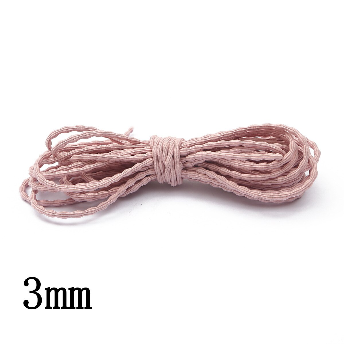 5m/ påse 3mm runda elastiska band sysnöre rep gummiband stretch tråd tråd gör-det-själv plagg plagg sömnadstillbehör: Koreansk rosa 3mm