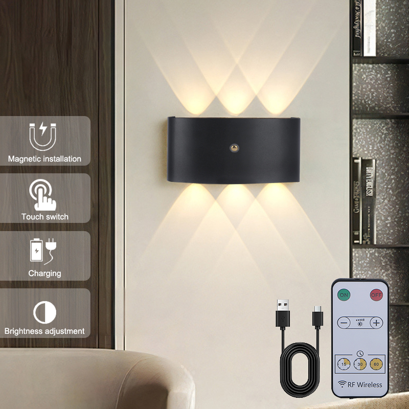 Mur LED lampe murale intérieure haut et bas lumière chambre salon escaliers éclairage charge sans câble enfichable