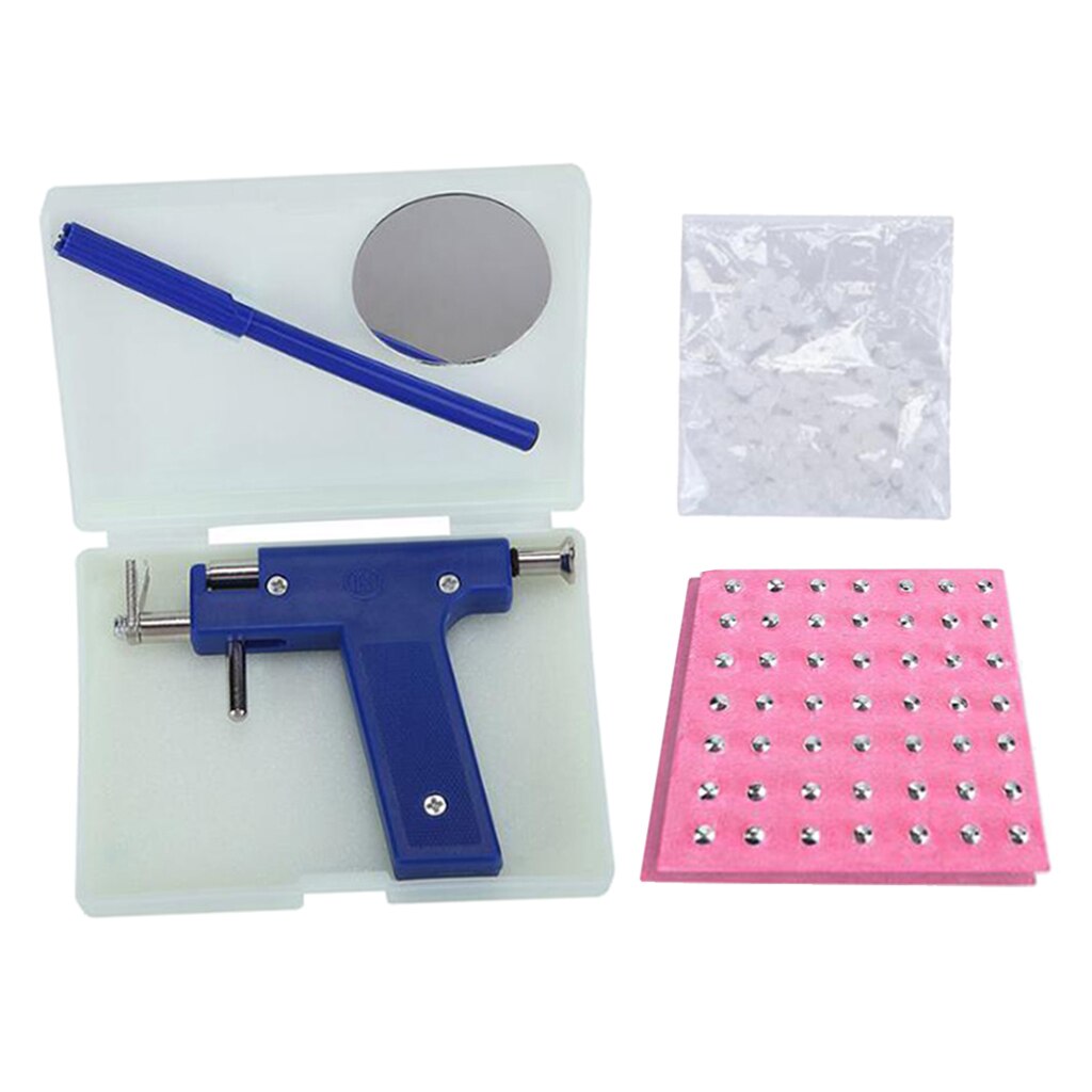 1 set öron näsa navel pistol kit verktyg män örhängen nitar gör det själv fynd