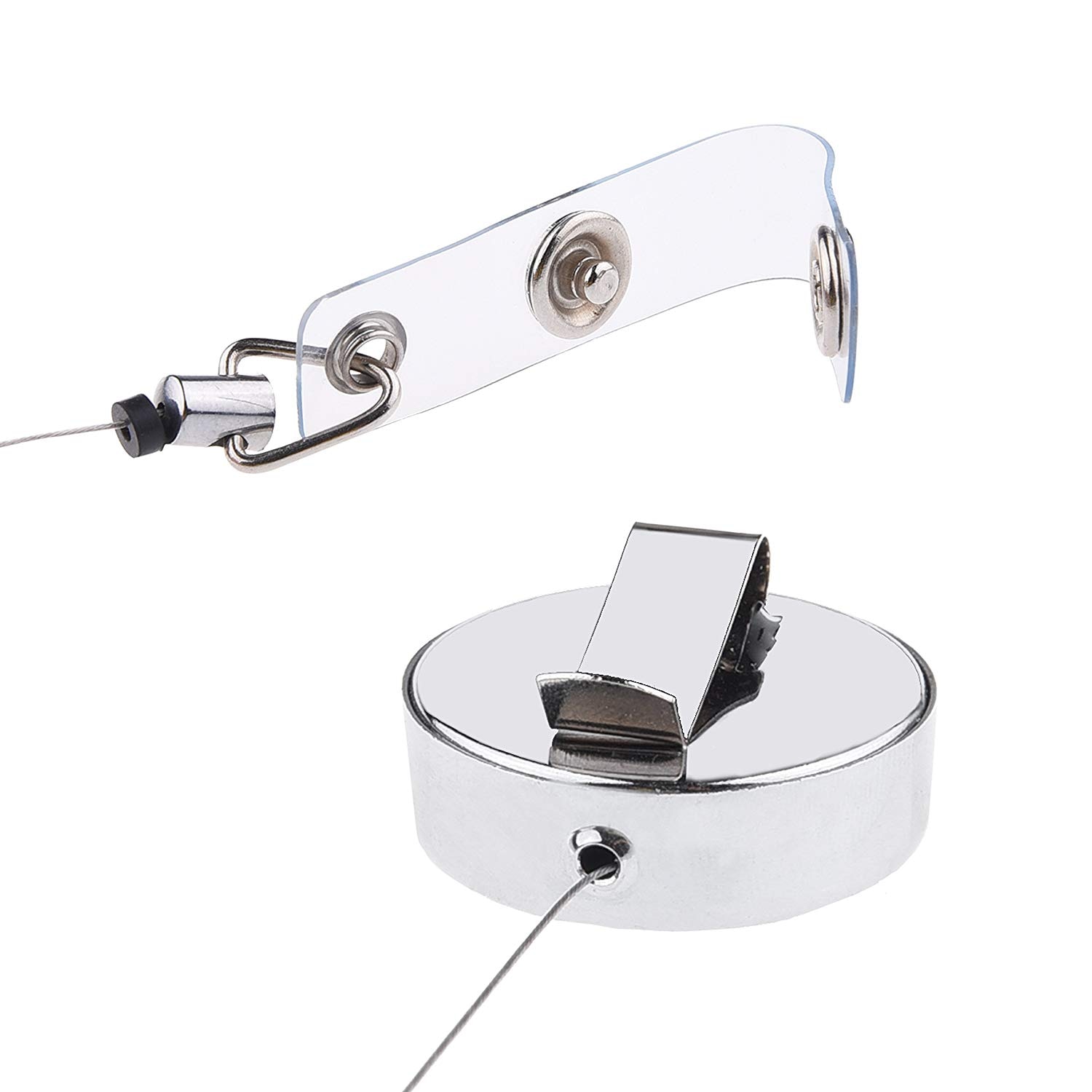 Idclip Flower Badge Reel ID Retractable Badge Holder Belt Clips Metal Heavy Duty Steel Wire Cord