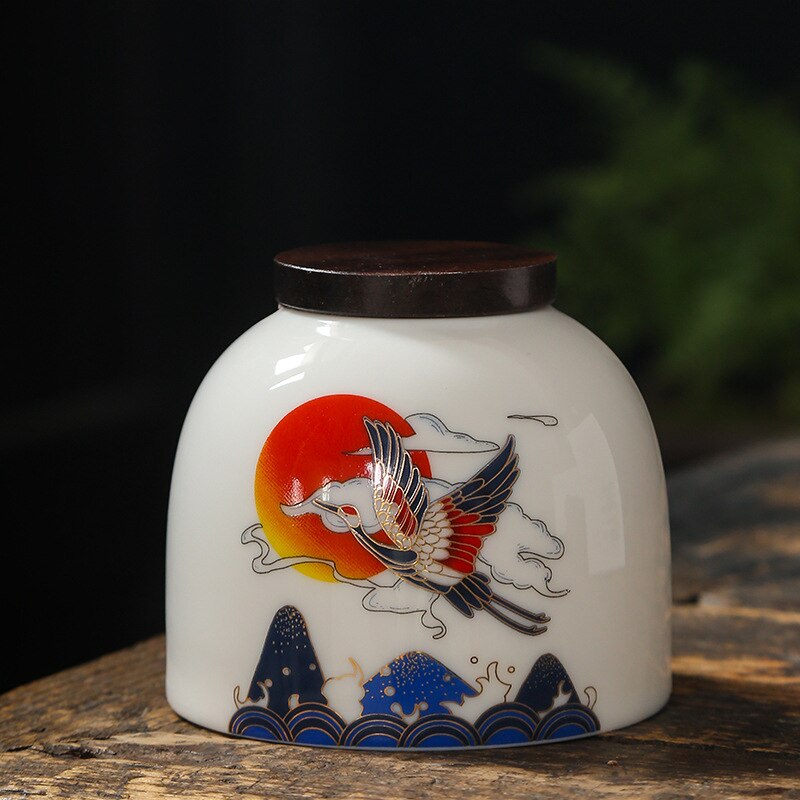 Bidons de thé tendance chinois en céramique, scellé, boîte, emballage de thé, récipient de noix: E