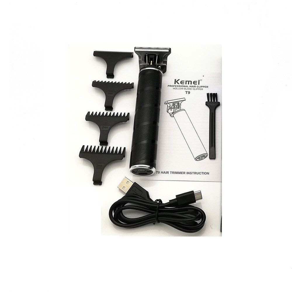 Kemei T9 Pro Li T-Outliner Hårtrimmer Skeleton Heavy Hitter Sladdlös Herr 0mm: Svart utan låda