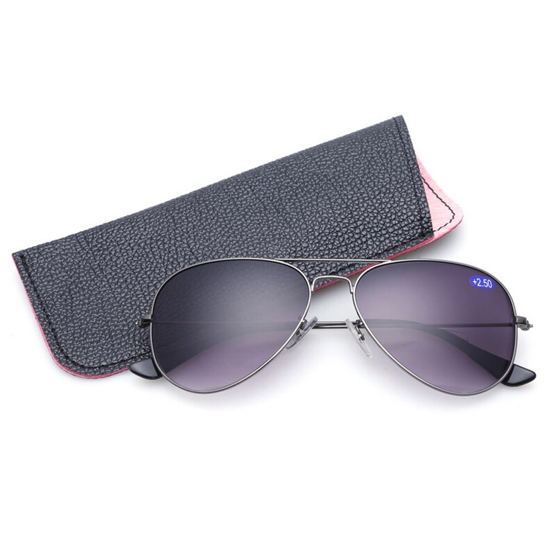 Unisex Pilot Bifocal Reading Glasses magnifier Women Men Look Near Far Gradient Lens Presbyopic Goggle Sunglasses Send Case L3