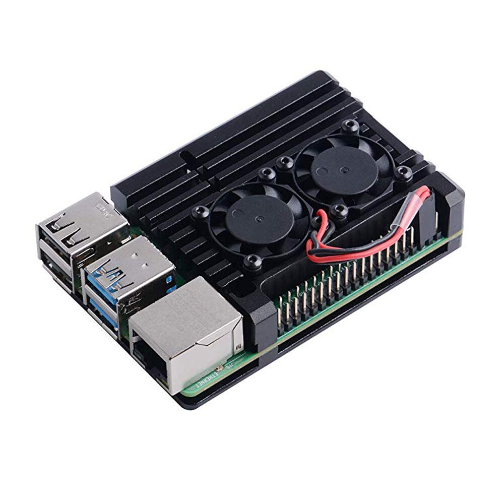 Raspberry Pi 2B/3B/3B +/4B Case Metalen Behuizing Met Twee 2507 Fans En Drie Heatsink stok